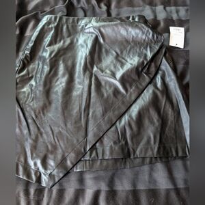 Faux leather wrap skirt